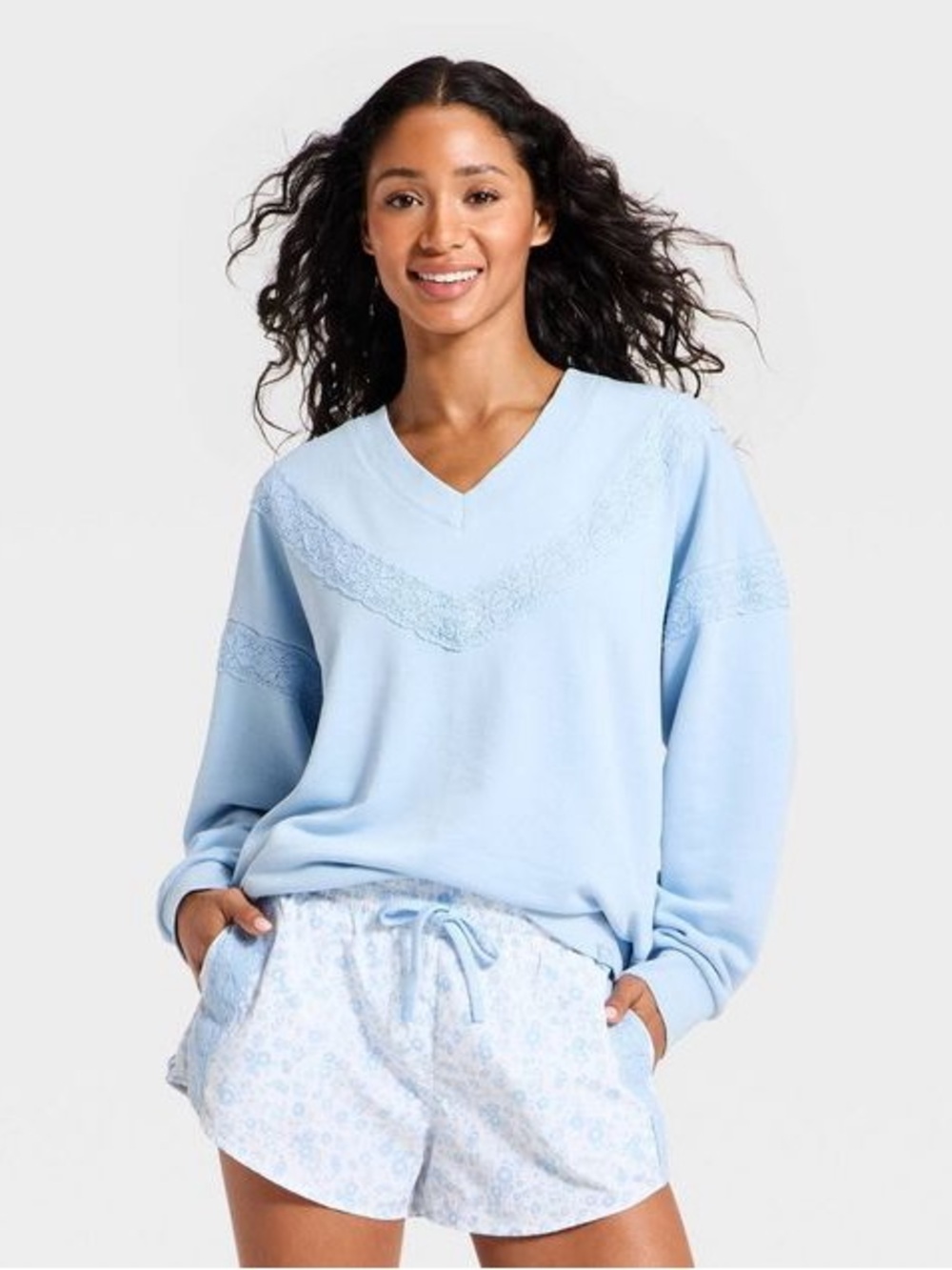 JoyLab Crochet-Trim V-neck Sweatshirt #20